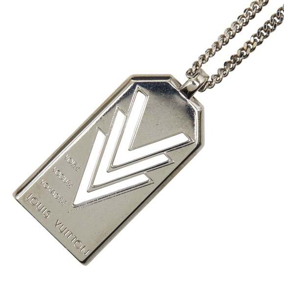 Louis Vuitton Triple V Necklace M00050 Silver Metal Women's LOUIS VUITTON